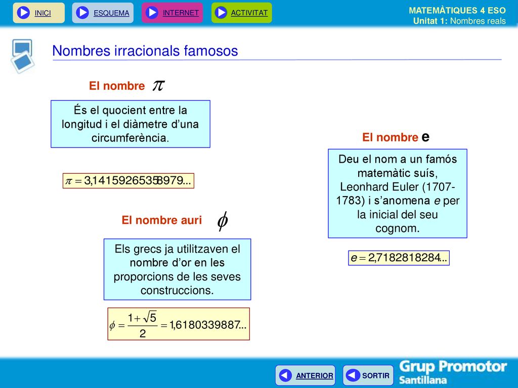 És el quocient entre la longitud i el diàmetre d’una circumferència.
