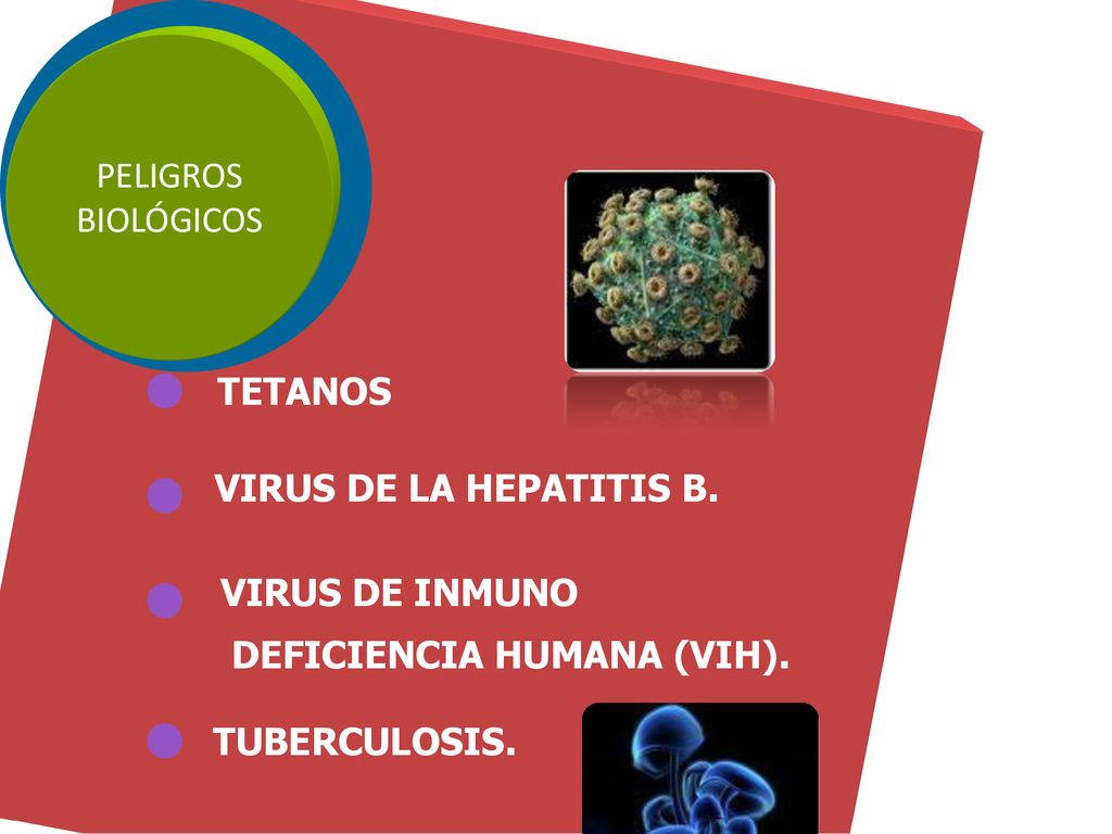 PELIGROS BIOLÓGICOS. TETANOS. VIRUS DE LA HEPATITIS B. VIRUS DE INMUNO. DEFICIENCIA HUMANA (VIH).