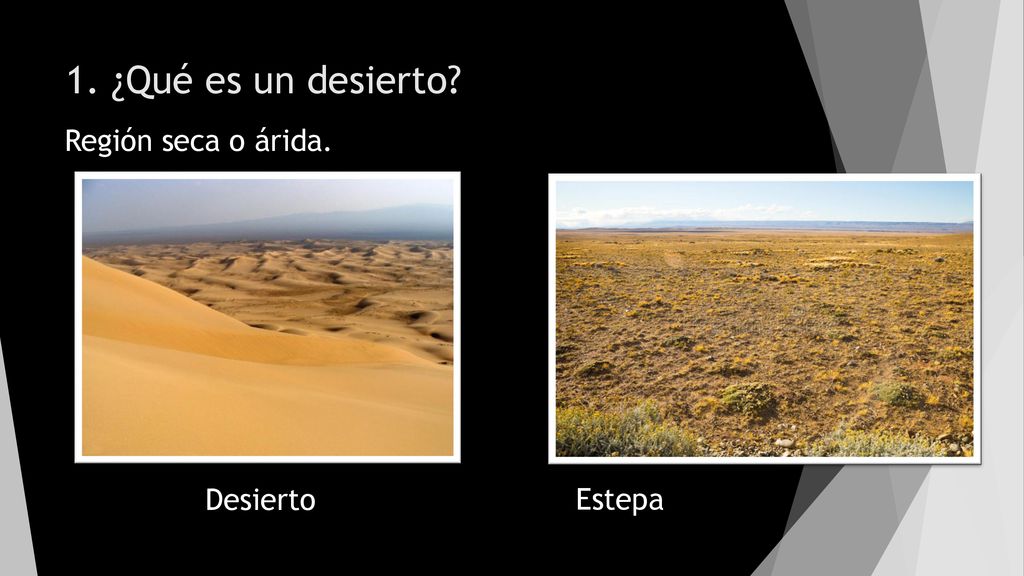 1. ¿Qué es un desierto Región seca o árida. Desierto Estepa