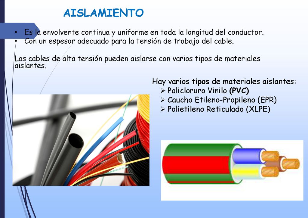 AISLAMIENTO Hay varios tipos de materiales aislantes: