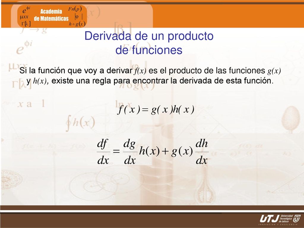 Derivada de un producto de funciones