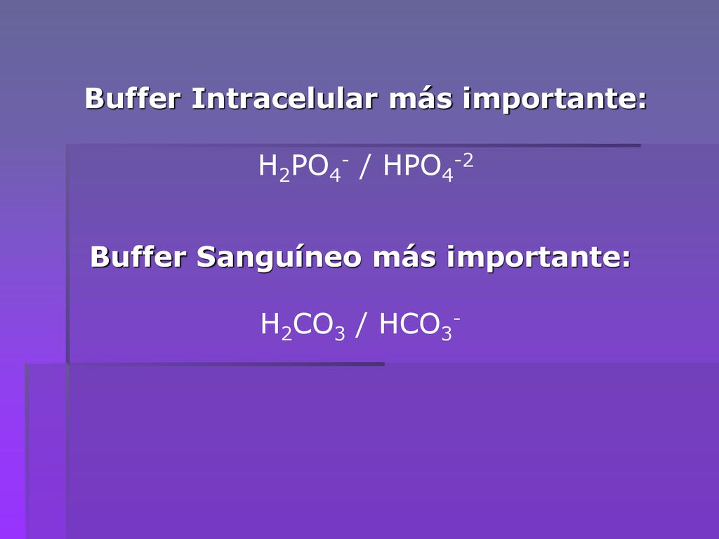 Buffer Intracelular más importante: Buffer Sanguíneo más importante: