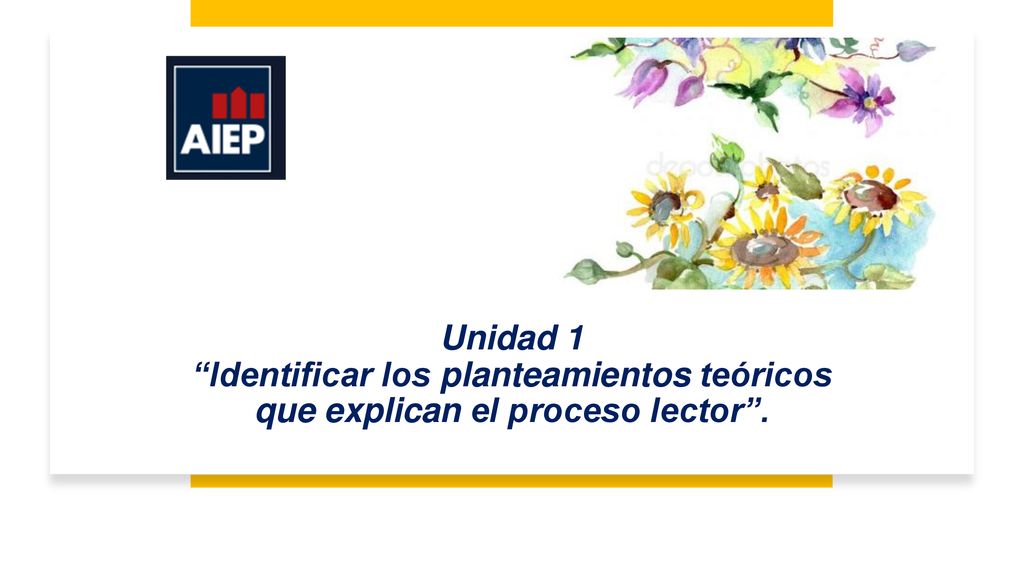Unidad 1 Identificar los planteamientos teóricos que explican el proceso lector .