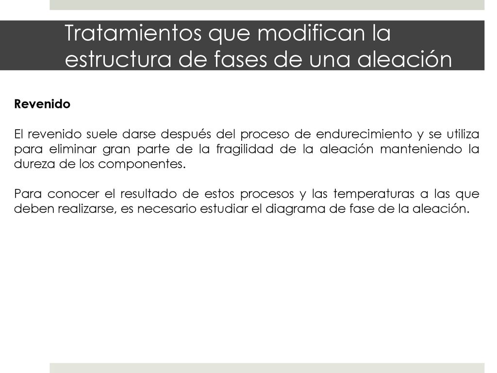 Tratamientos que modifican la estructura de fases de una aleación