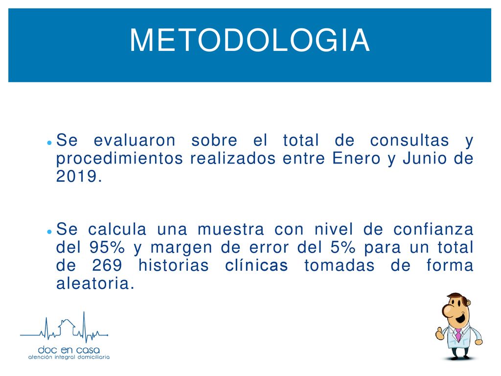 METODOLOGIA Se evaluaron sobre el total de consultas y procedimientos realizados entre Enero y Junio de