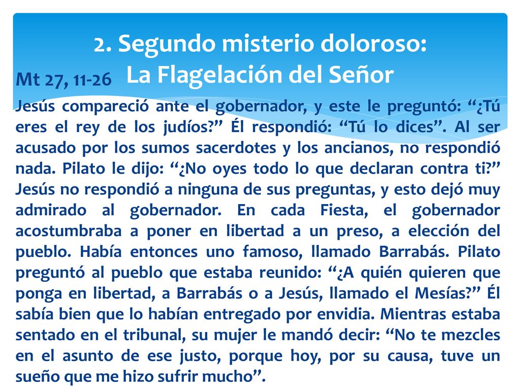 2. Segundo misterio doloroso: La Flagelación del Señor