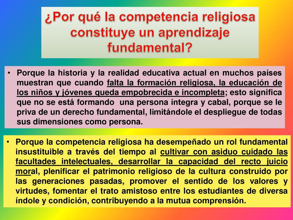 ¿Por qué la competencia religiosa constituye un aprendizaje fundamental
