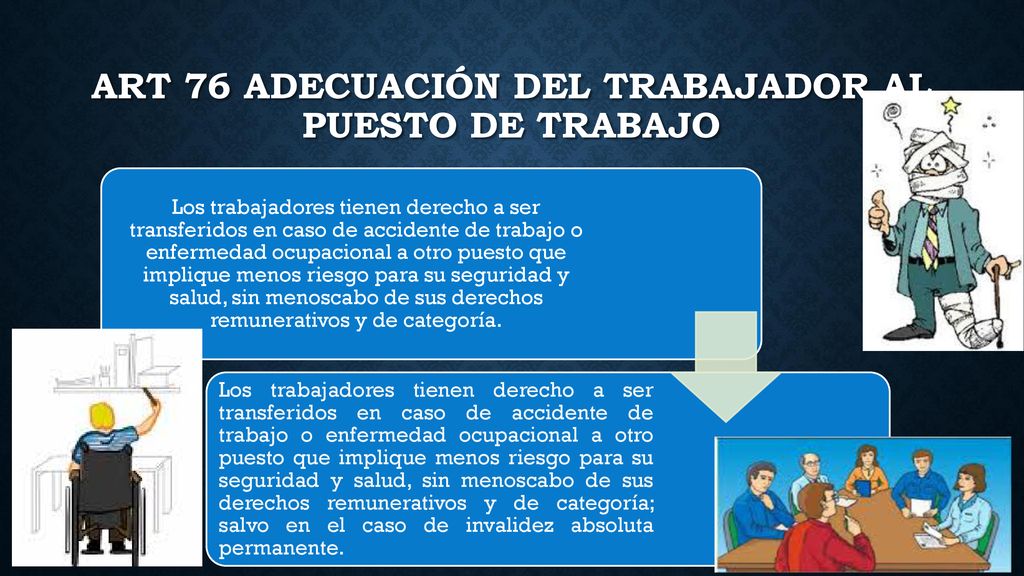 Art 76 Adecuación del trabajador al puesto de trabajo