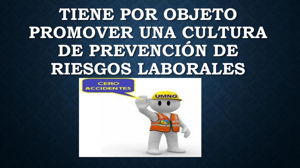 TIENE POR OBJETO PROMOVER UNA CULTURA DE PREVENCIÓN DE RIESGOS LABORALES