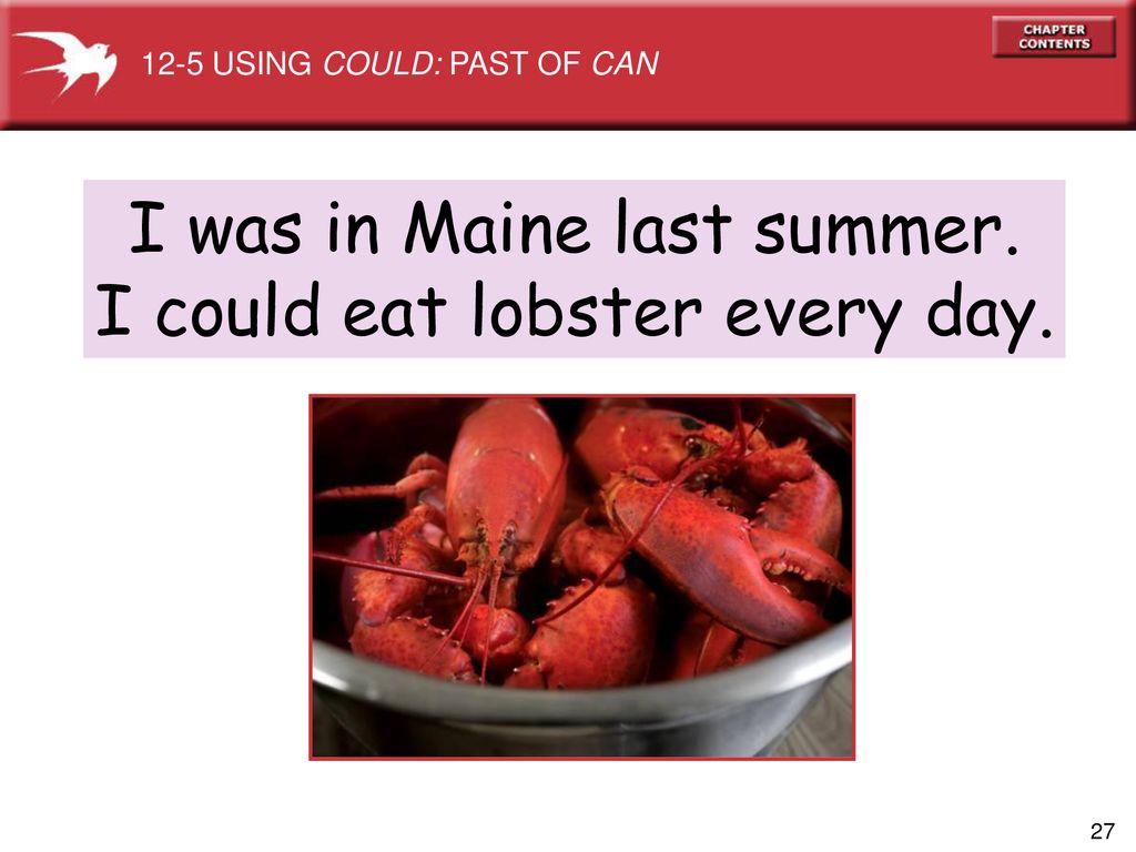 I was in Maine last summer. I could eat lobster every day.