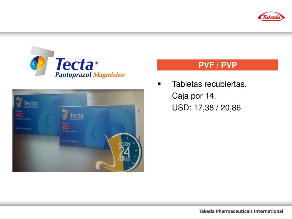 PVF / PVP Tabletas recubiertas. Caja por 14. USD: 17,38 / 20,86