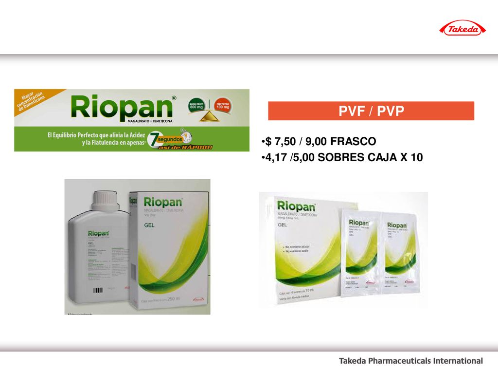PVF / PVP $ 7,50 / 9,00 FRASCO 4,17 /5,00 SOBRES CAJA X 10