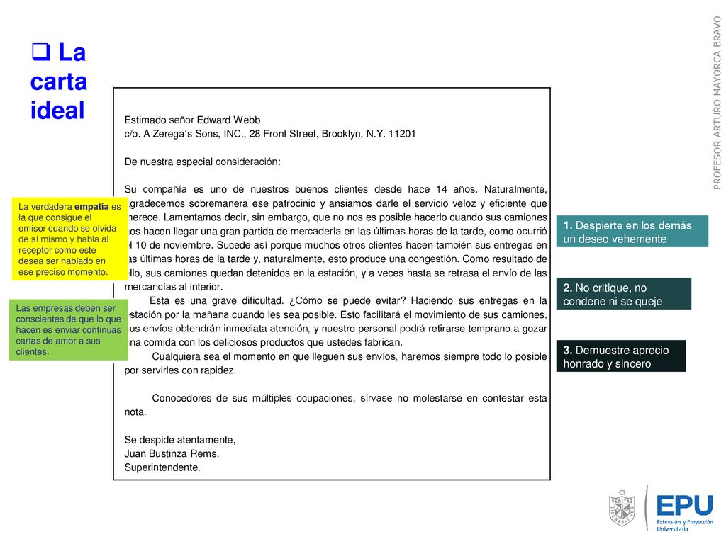 La carta ideal 1. Despierte en los demás un deseo vehemente