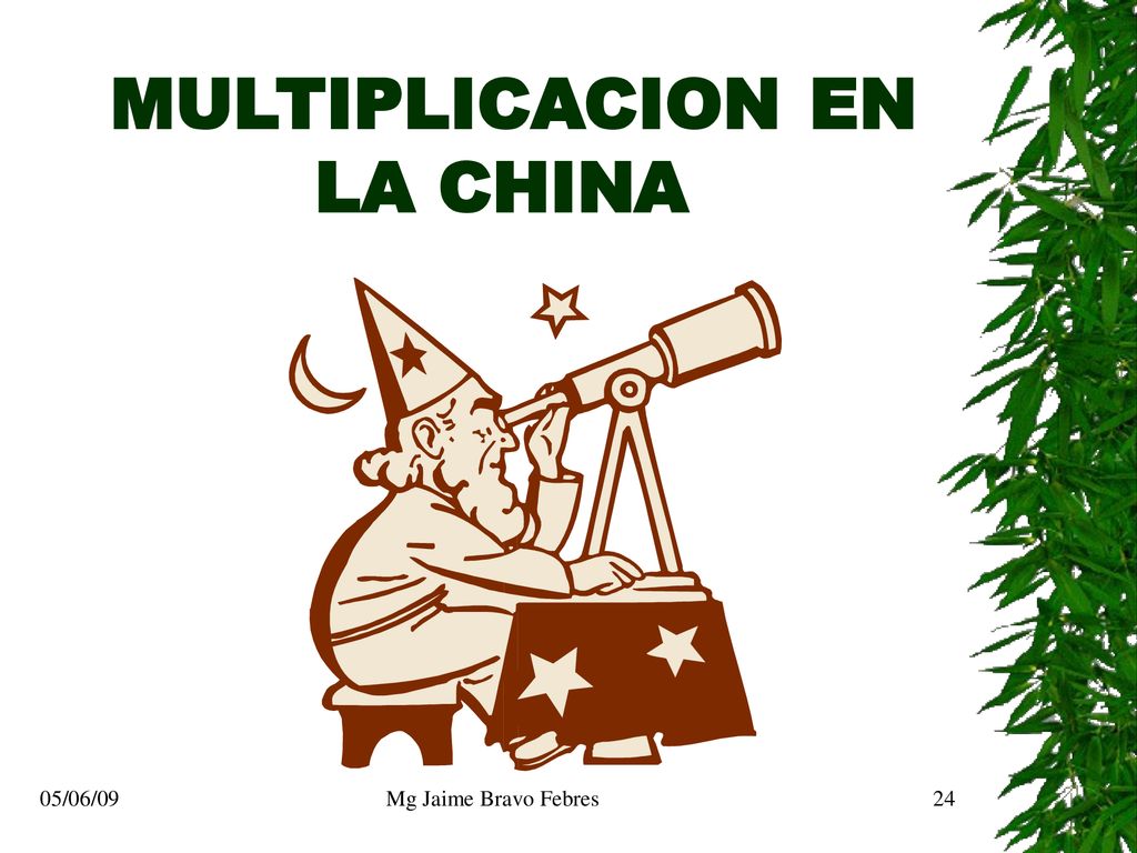 MULTIPLICACION EN LA CHINA 05/06/09 Mg Jaime Bravo Febres 24