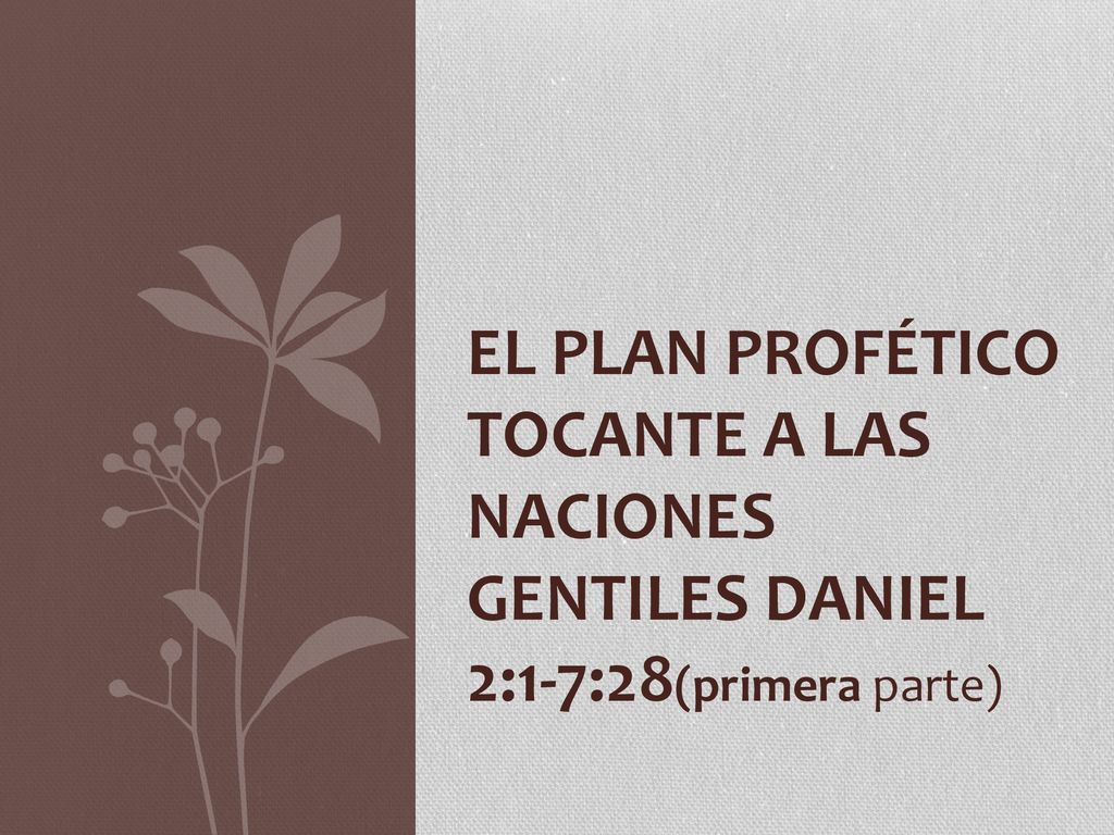 El plan profético tocante a las naciones gentiles Daniel 2:1-7:28(primera parte)