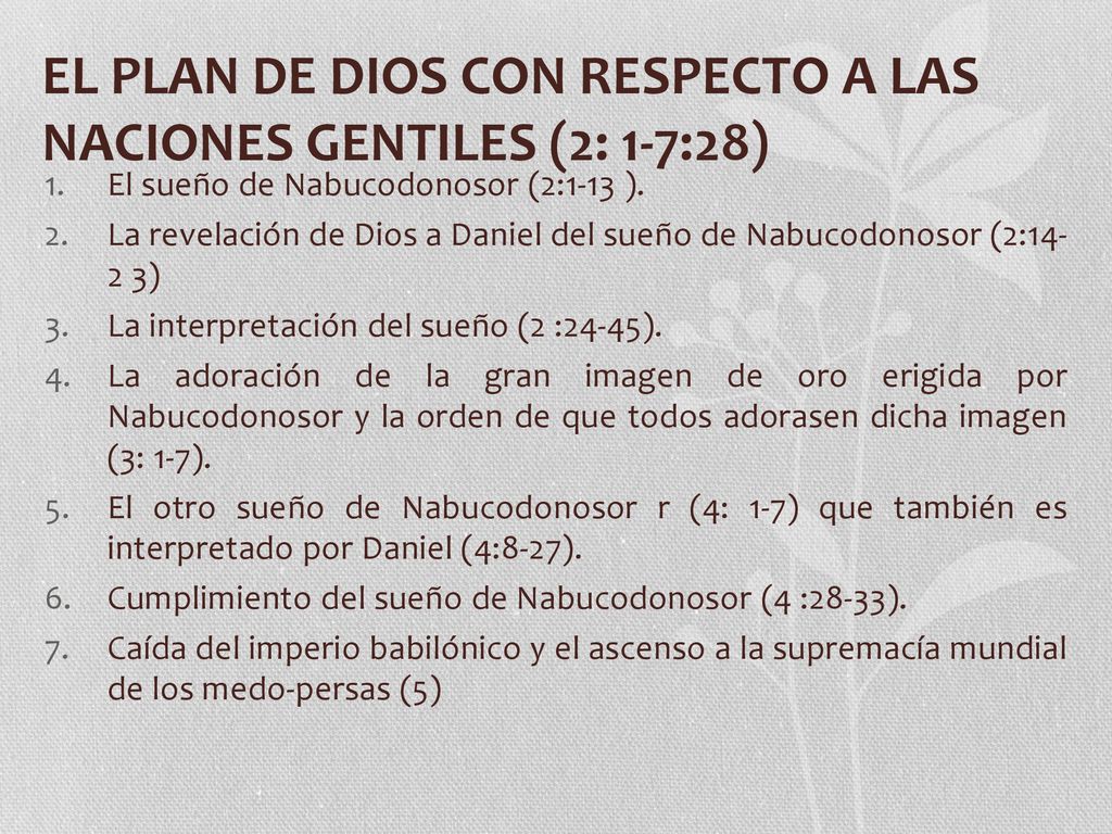 ) EL PLAN DE DIOS CON RESPECTO A LAS NACIONES GENTILES (2: 1-7:28)