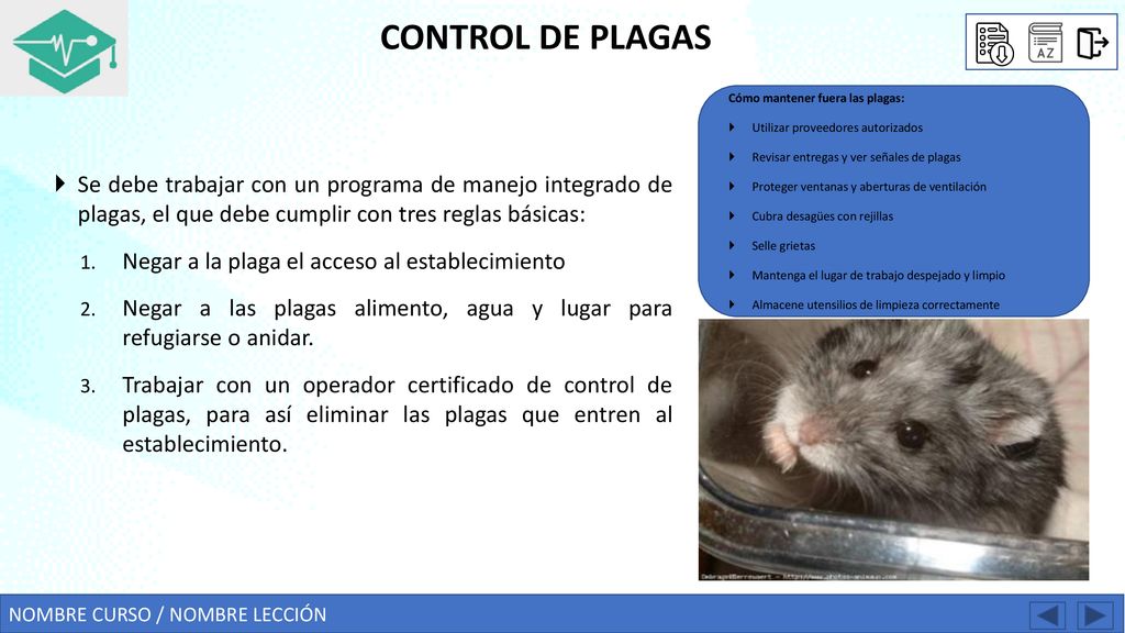 CONTROL DE PLAGAS CONTROL DE PLAGAS. Cómo mantener fuera las plagas: Utilizar proveedores autorizados.