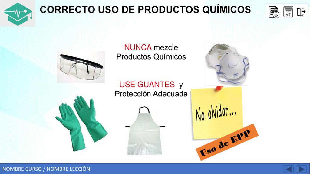 CORRECTO USO DE PRODUCTOS QUÍMICOS