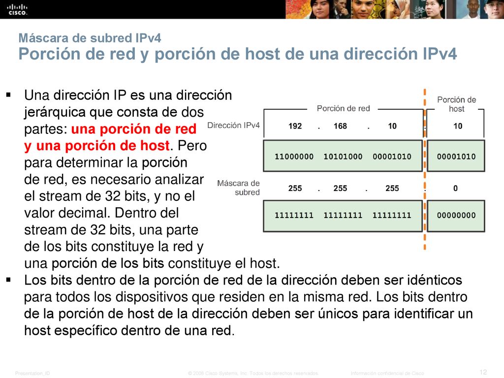Una dirección IP es una dirección jerárquica que consta de dos