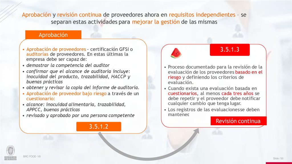Aprobación y revisión continua de proveedores ahora en requisitos independientes – se separan estas actividades para mejorar la gestión de las mismas