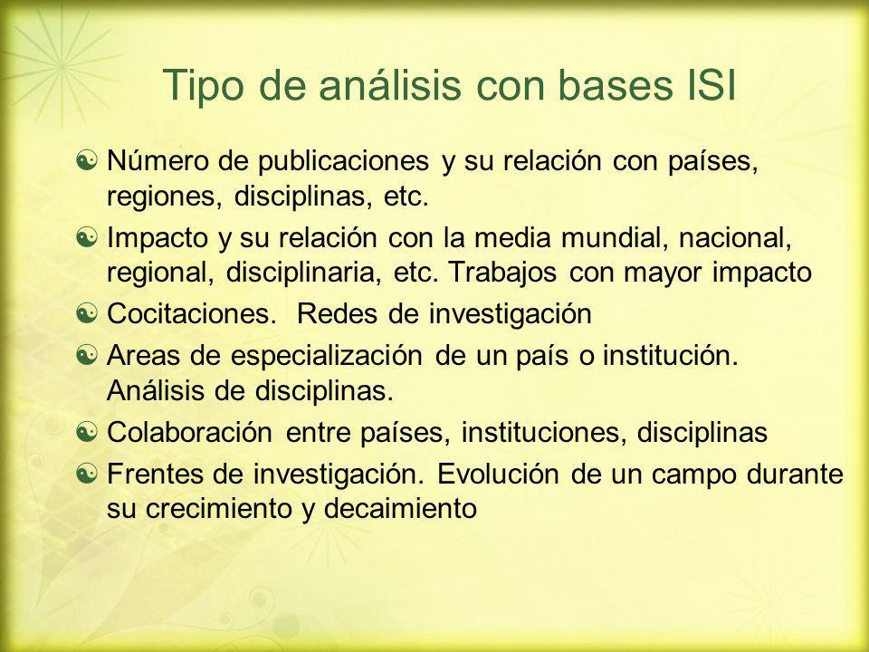 Tipo de análisis con bases ISI