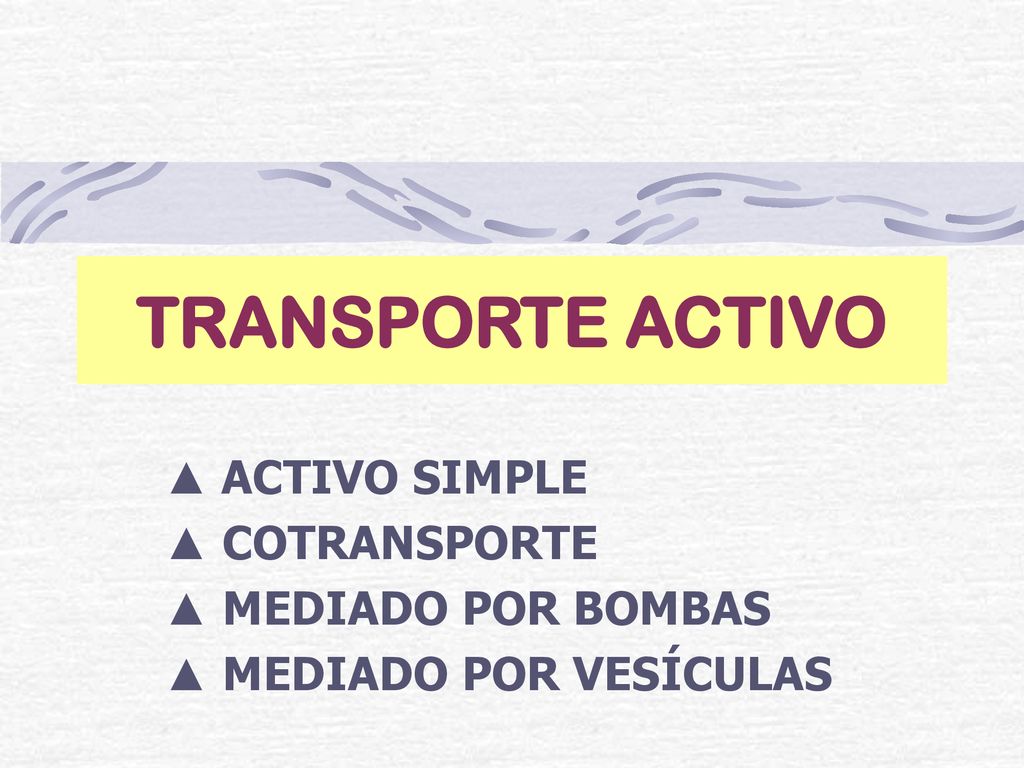 TRANSPORTE ACTIVO ▲ ACTIVO SIMPLE ▲ COTRANSPORTE ▲ MEDIADO POR BOMBAS