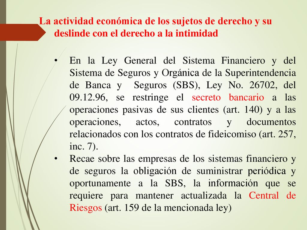 La actividad económica de los sujetos de derecho y su deslinde con el derecho a la intimidad