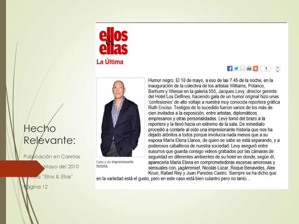 Hecho Relevante: Publicación en Caretas El 27 de Mayo del 2010