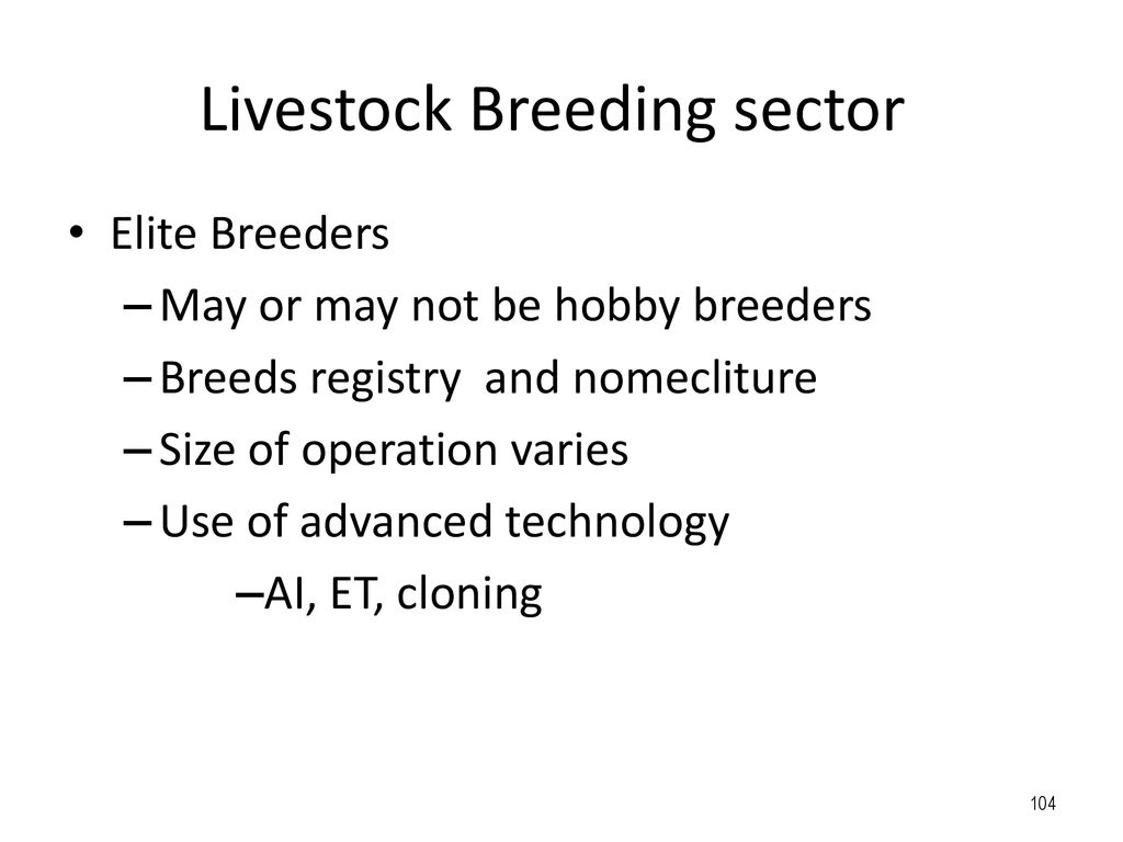 Livestock Breeding sector