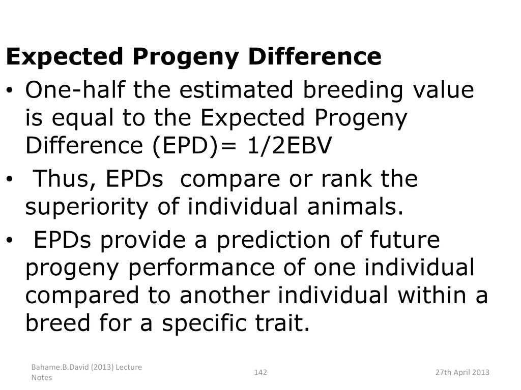 Expected Progeny Difference