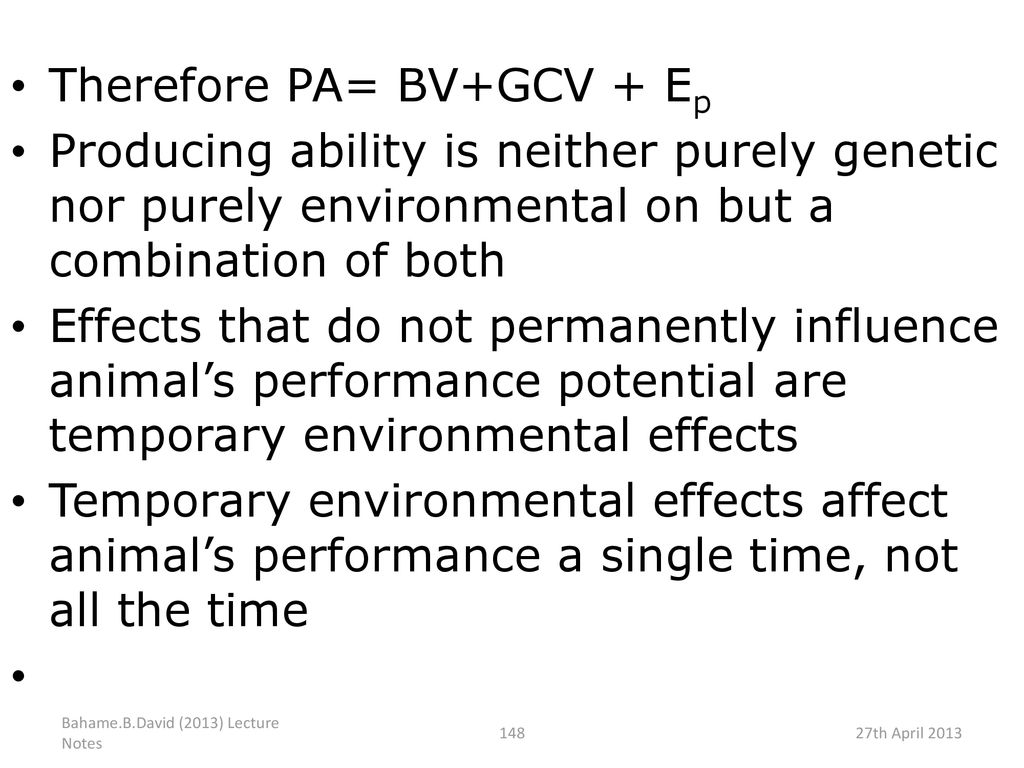 Therefore PA= BV+GCV + Ep