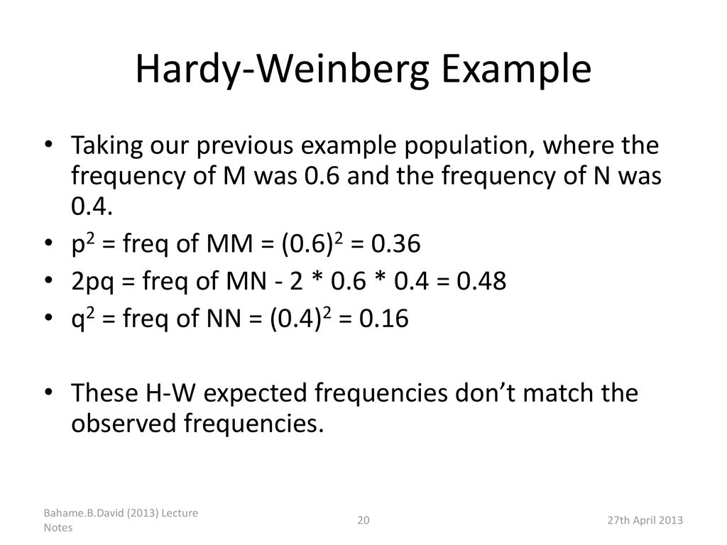 Hardy-Weinberg Example