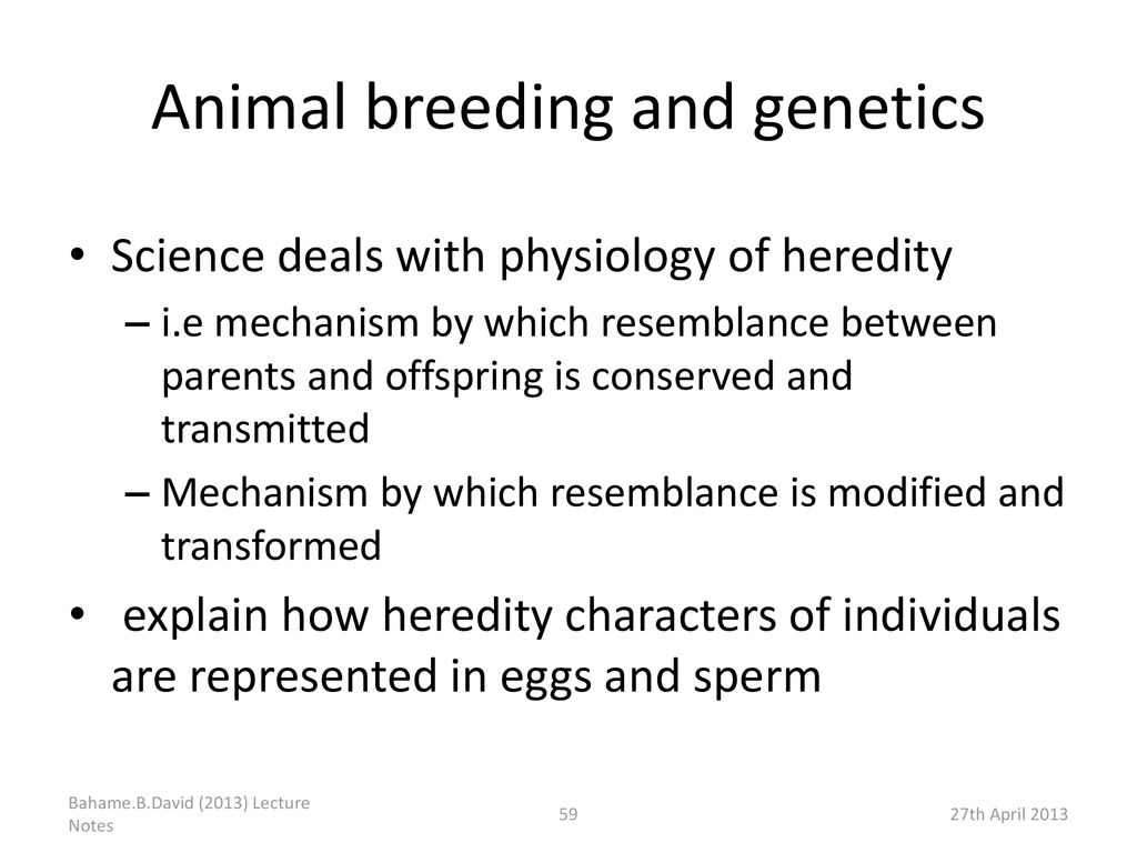 Animal breeding and genetics