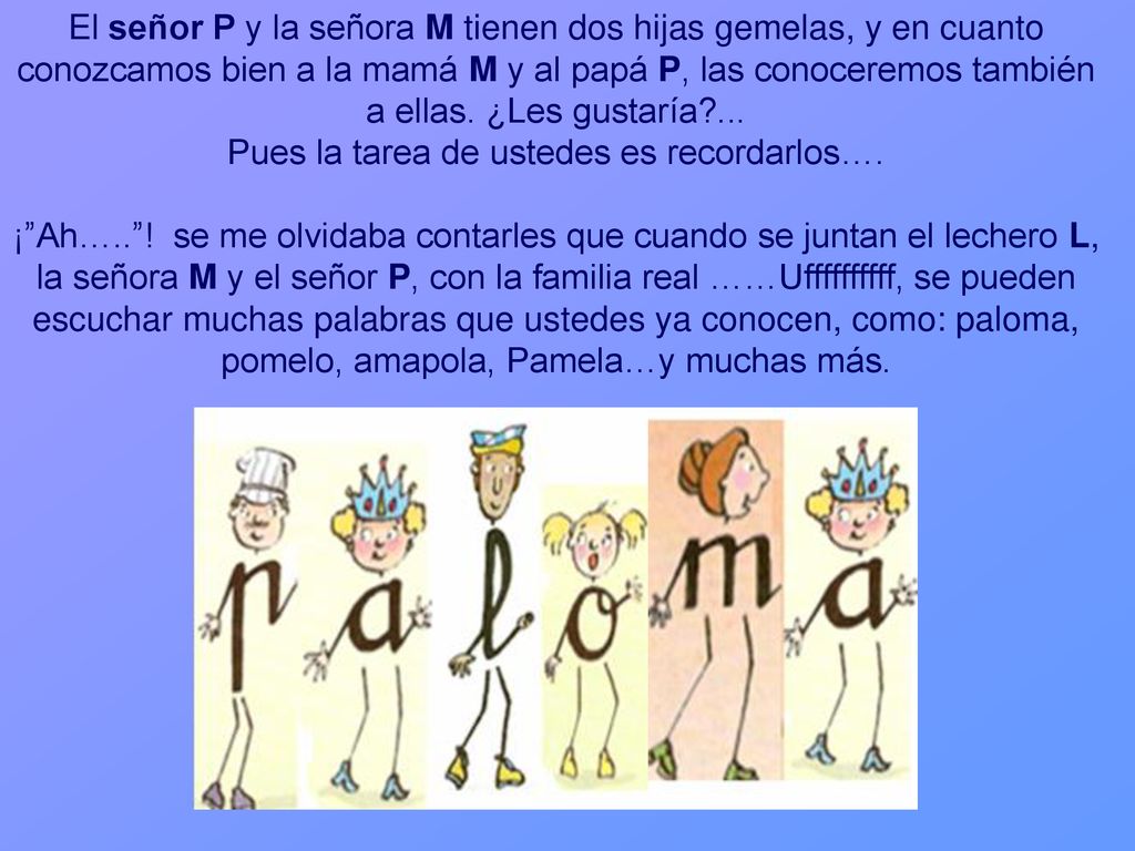 Pues la tarea de ustedes es recordarlos….