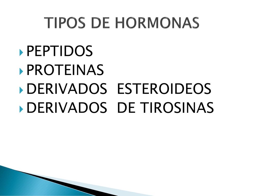 TIPOS DE HORMONAS PEPTIDOS PROTEINAS DERIVADOS ESTEROIDEOS