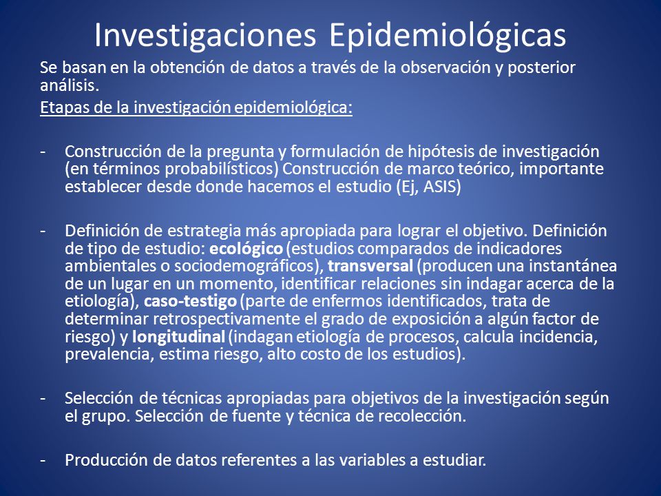 Investigaciones Epidemiológicas