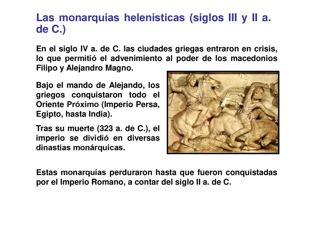 Las monarquías helenísticas (siglos III y II a. de C.)