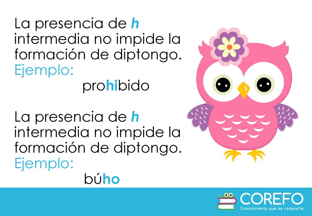 La presencia de h intermedia no impide la formación de diptongo