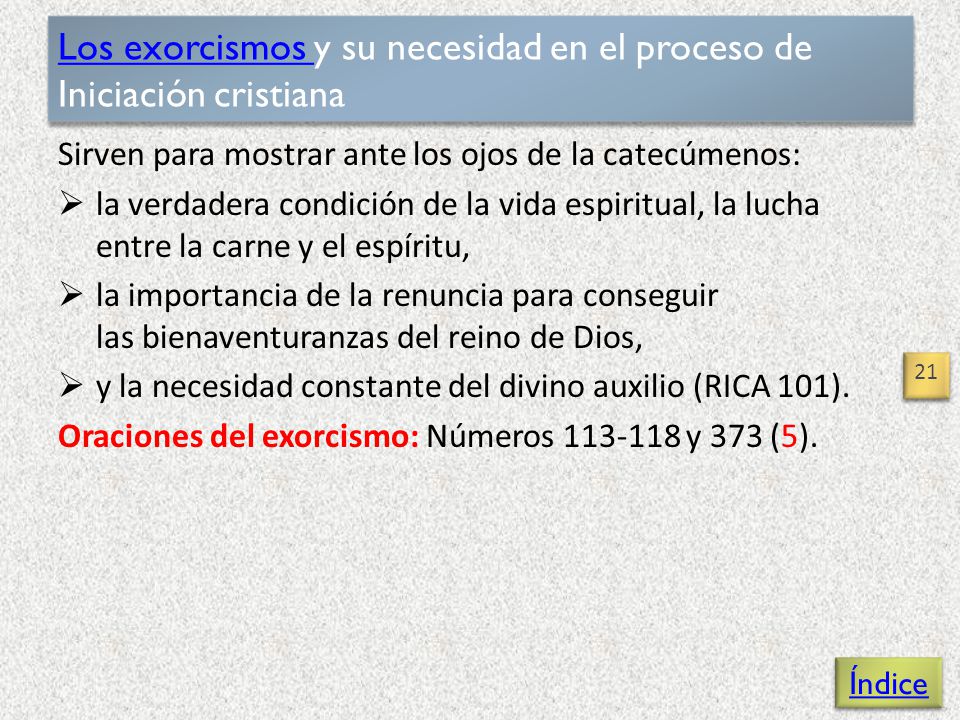 Los exorcismos y su necesidad en el proceso de Iniciación cristiana