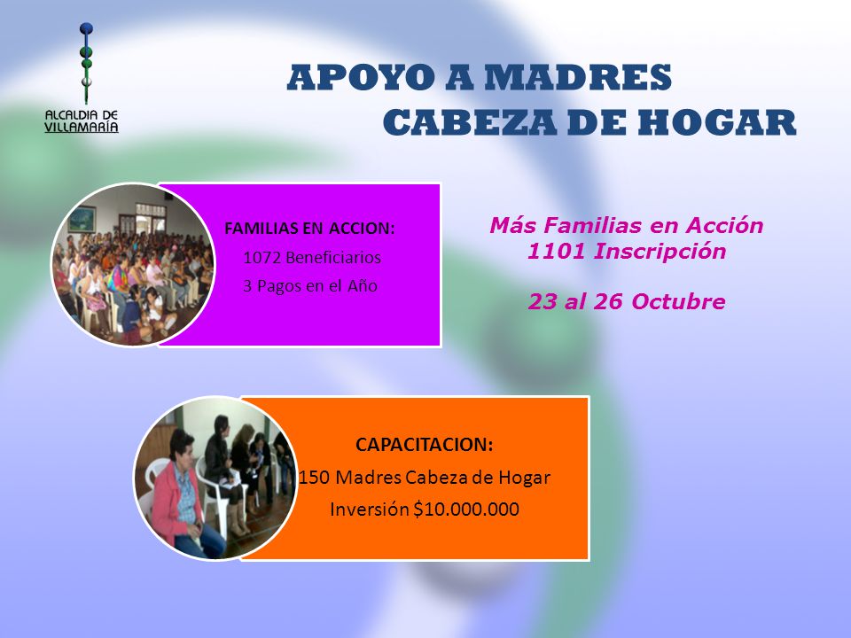 APOYO A MADRES CABEZA DE HOGAR Más Familias en Acción 1101 Inscripción