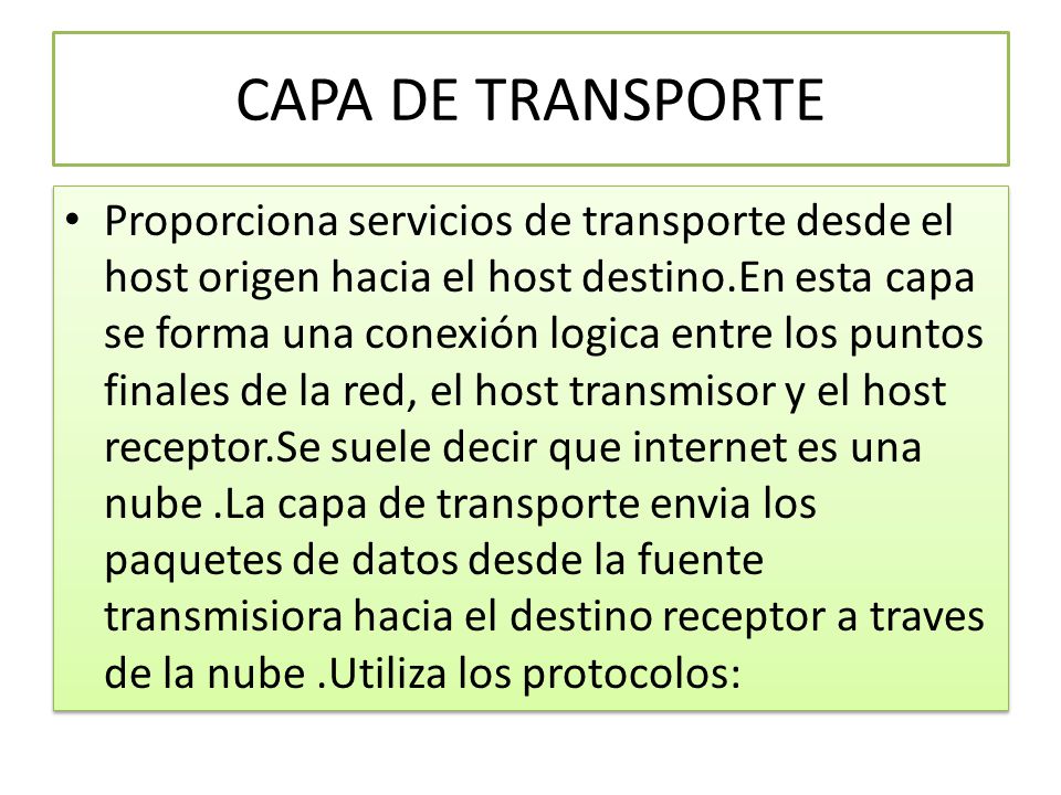 CAPA DE TRANSPORTE