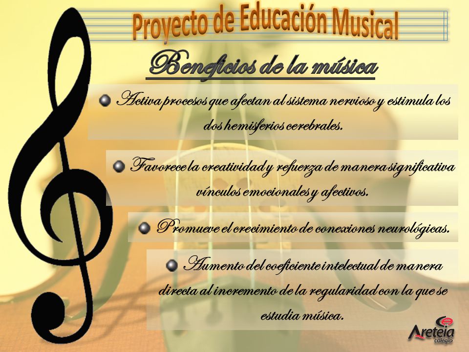 Proyecto de Educación Musical Beneficios de la música