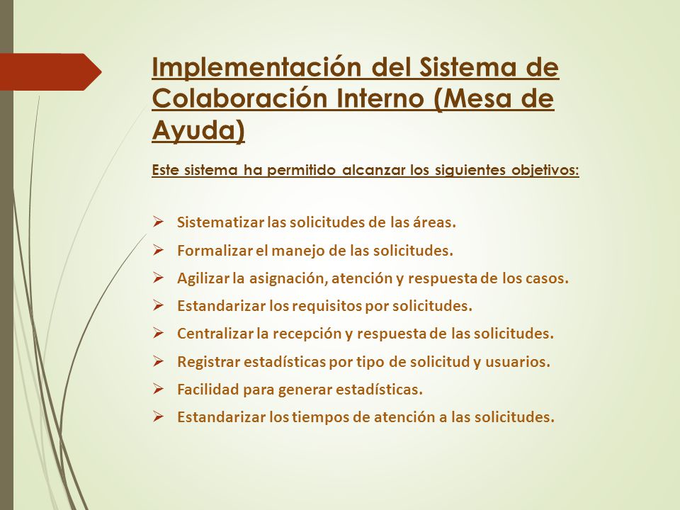 Implementación del Sistema de Colaboración Interno (Mesa de Ayuda)