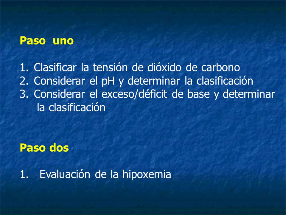 Paso uno Clasificar la tensión de dióxido de carbono. Considerar el pH y determinar la clasificación.