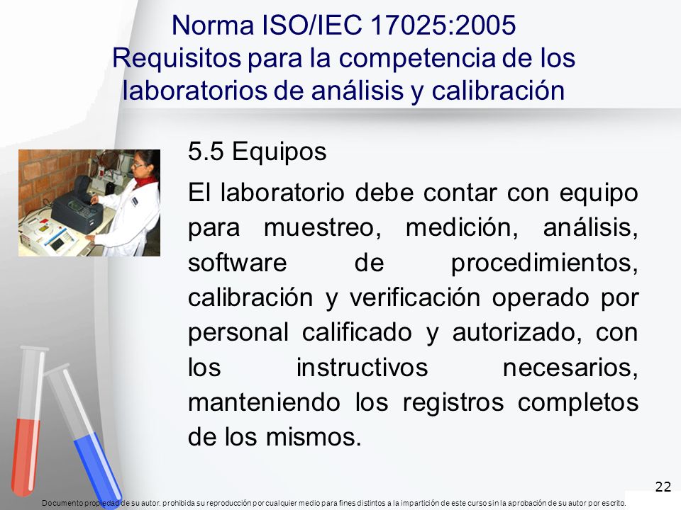 Norma ISO/IEC 17025:2005 Requisitos para la competencia de los laboratorios de análisis y calibración