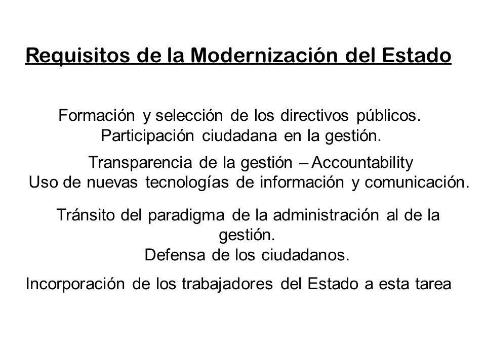 Requisitos de la Modernización del Estado
