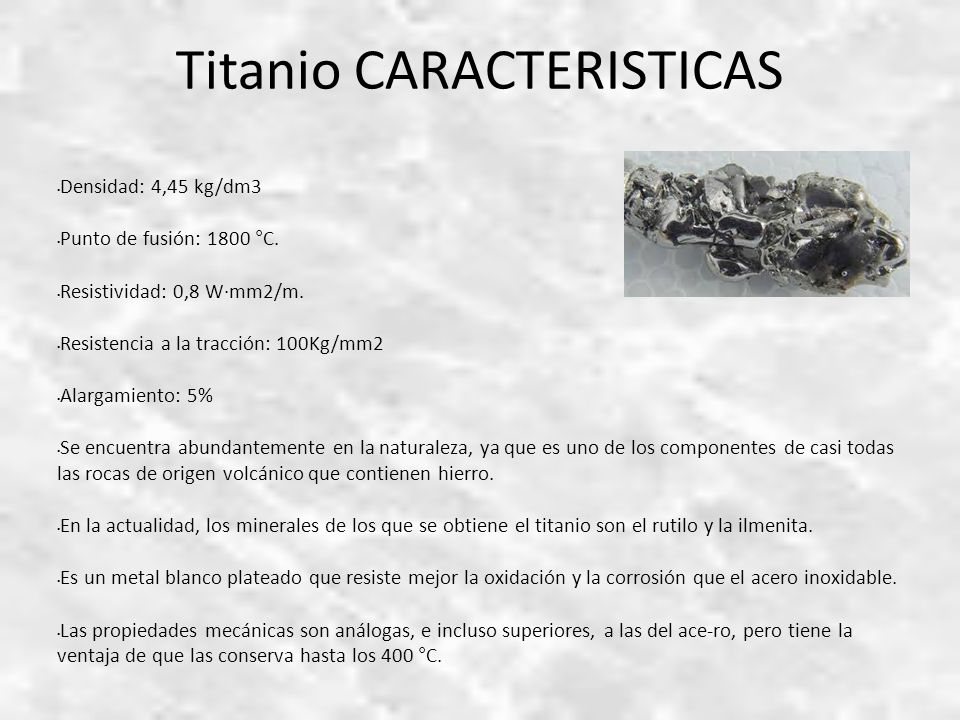 Titanio CARACTERISTICAS