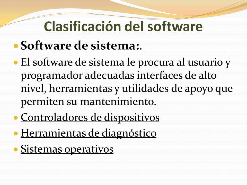 Clasificación del software