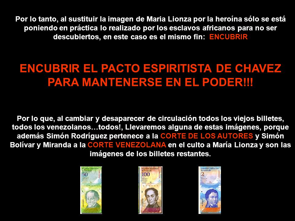 ENCUBRIR EL PACTO ESPIRITISTA DE CHAVEZ PARA MANTENERSE EN EL PODER!!!