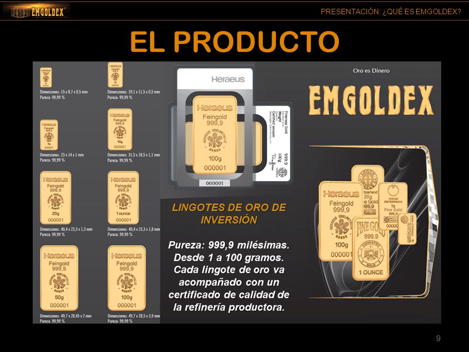EL PRODUCTO Estos son los Lingotes que vende la empresa.